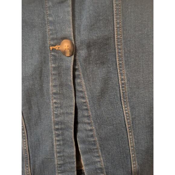 Pilcro Womens Denim Button Front Midi Skirt‎ Size 4 Blue A Line Pockets Stretch - Picture 3 of 9